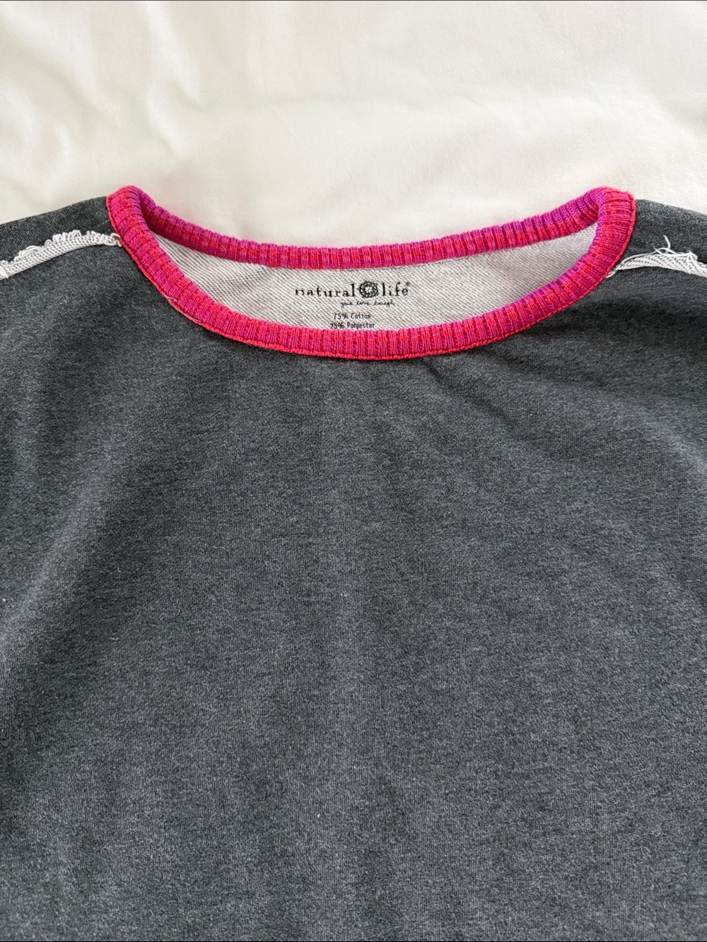 Natural Life Knit Trim Sweatshirt Size L / XL Women’s Grey - Picture 7 of 10